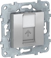 Розетка компьютерная без рамки Schneider Electric Unica New 1-м. RJ45 5e алюминий